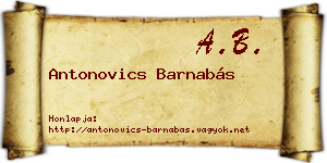 Antonovics Barnabás névjegykártya
